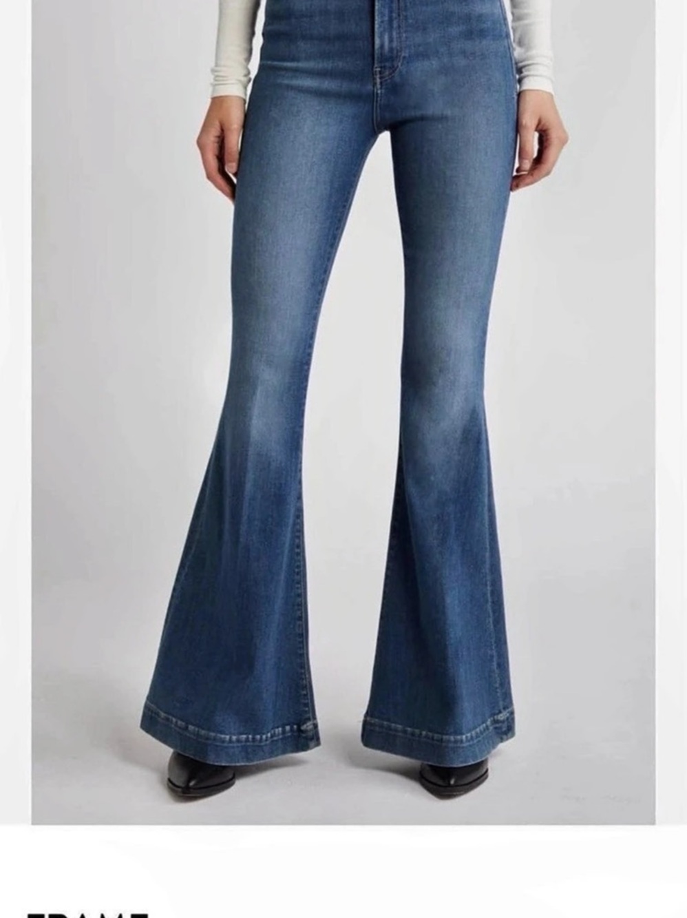 FRAME Le Super Flare High Waist Jeans Blue Waist 28